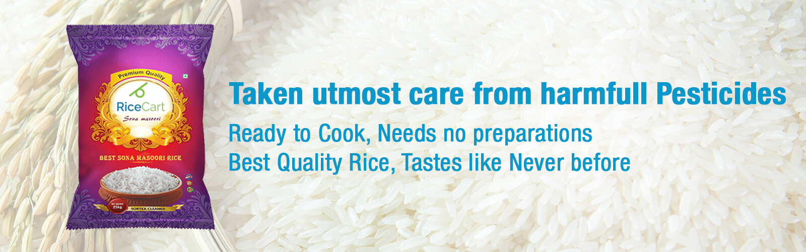 Hassle Free delivery of Rice Bag to Home. Finest grown rice from paddy fields of South India.